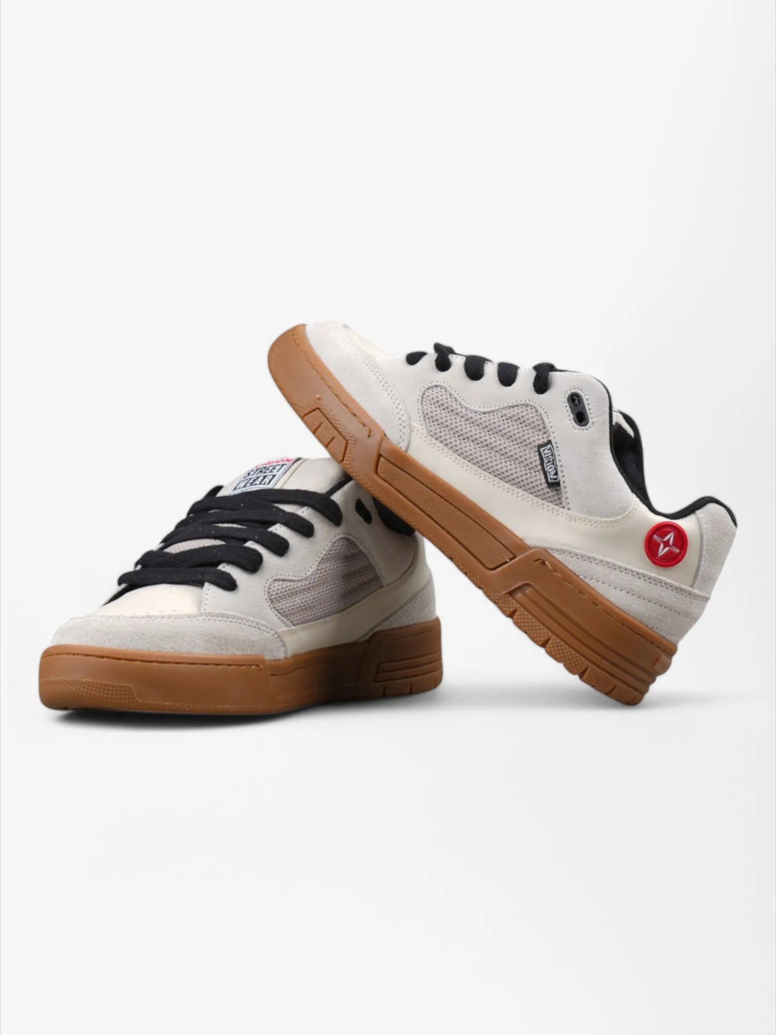Vision Street Wear Saavy Sneakers - Beige & Brown Retro Skate Shoes for Men & Women | Comfortable & Durable for Skateboarding, Streetwear Fashion & Casual Wear