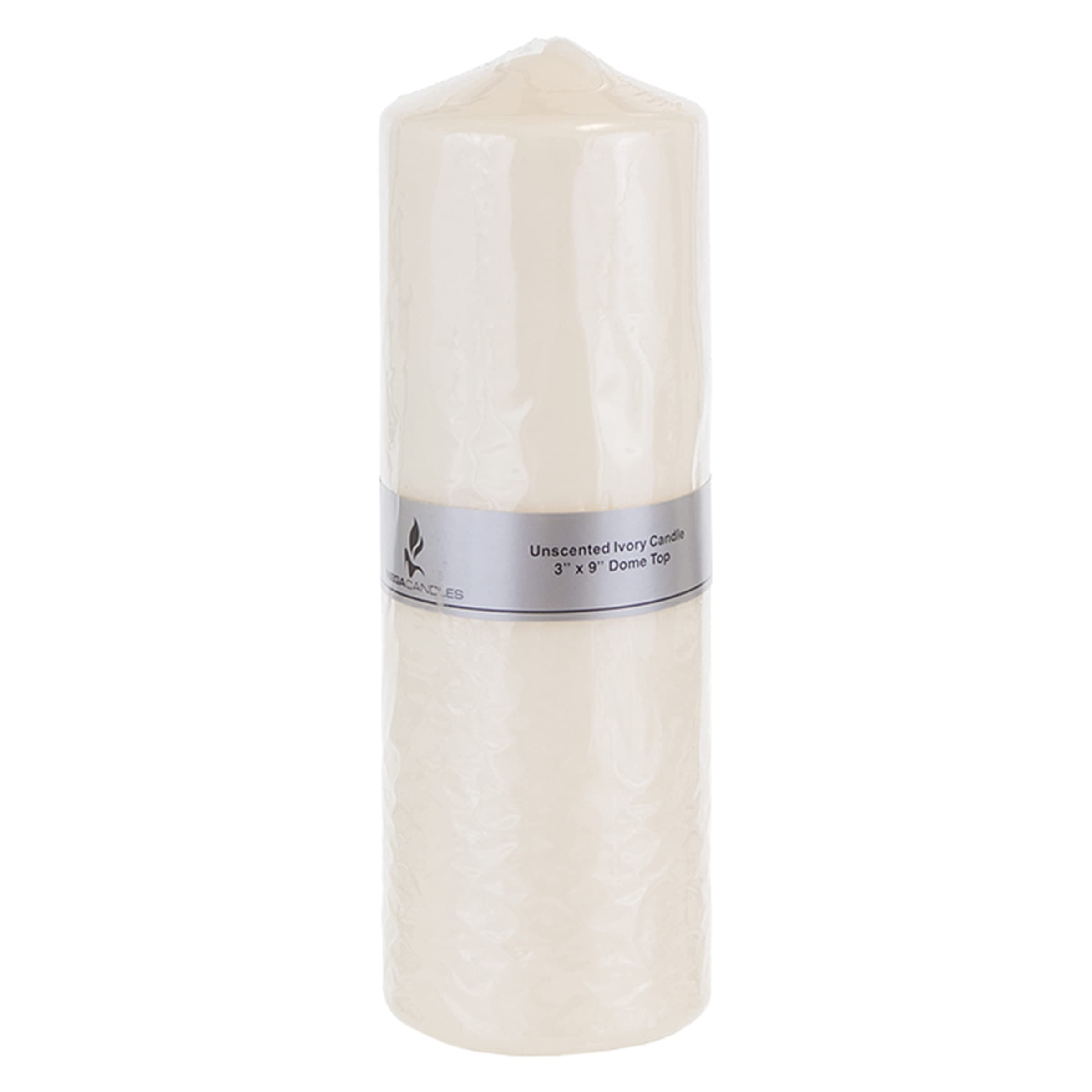 Premium Unscented Ivory Pillar Candle - 3