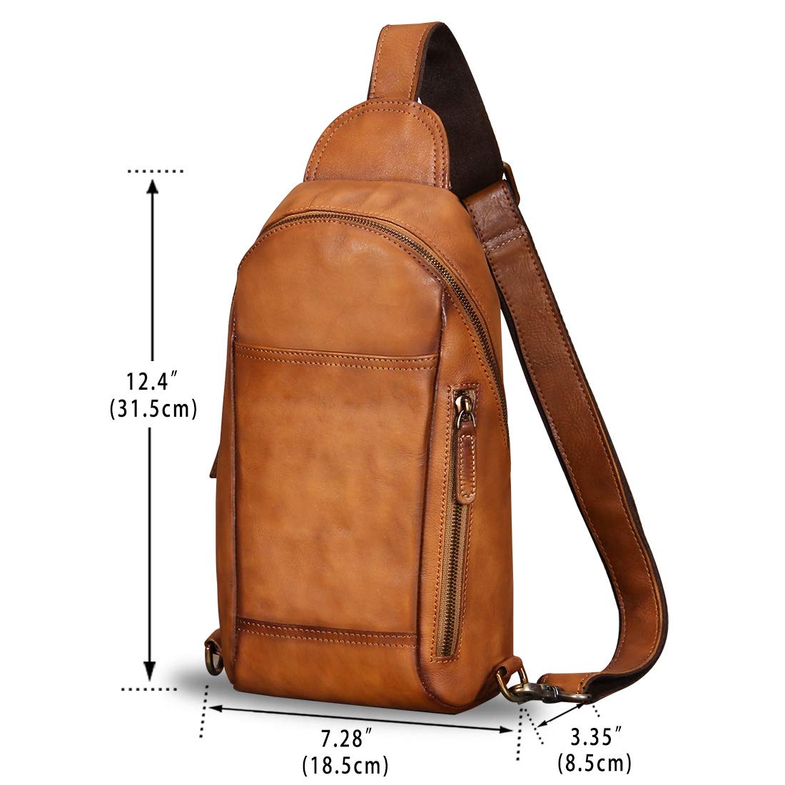 IVTG Genuine Leather Sling Bag for Men & Women - Handmade Crossbody Shoulder Backpack Purse | Perfect for Travel, Work & Everyday Use