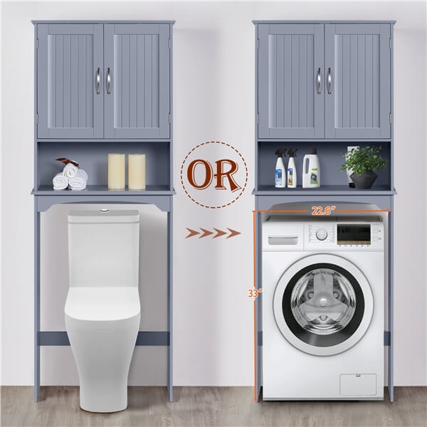 Yaheetech Over The Toilet Bathroom Storage Cabinet - White Space-Saving Organizer for Towels, Toiletries & Bath Essentials - Perfect for Small Bathrooms & Apartments