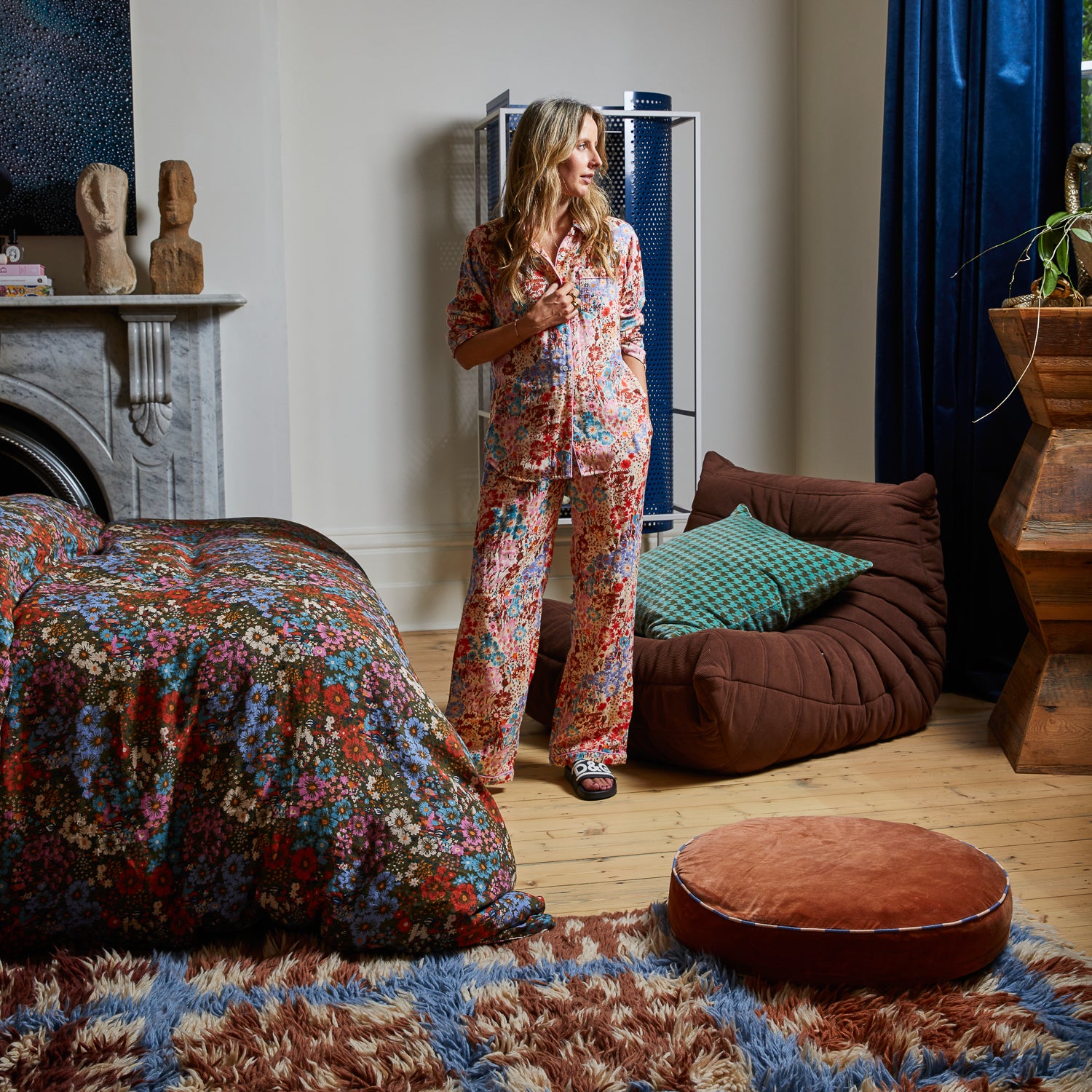 Soft & Breathable Meadow Cotton Pyjama Set for Women - Comfortable Sleepwear with Pockets - Perfect for Lounging, Travel & Relaxing at Home
