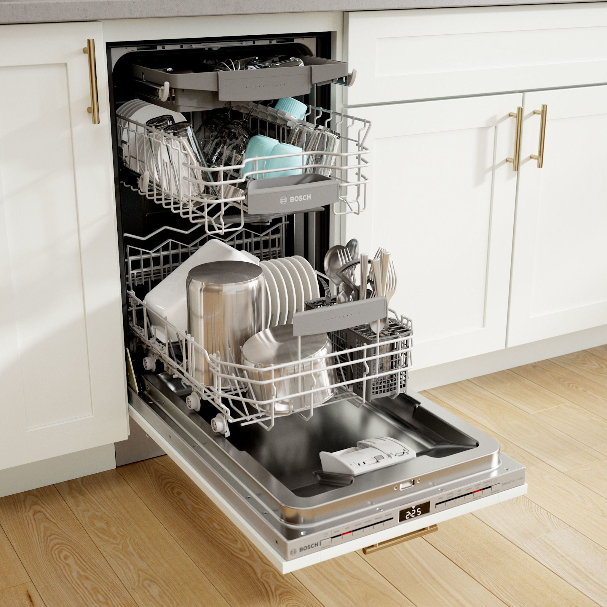 Bosch 800 Series SPV68C73UC Stainless Steel Built-In Dishwasher - Energy Star Certified, Ultra Quiet 44 dBA, 16 Place Settings - Perfect for Large Families & Open Concept Kitchens