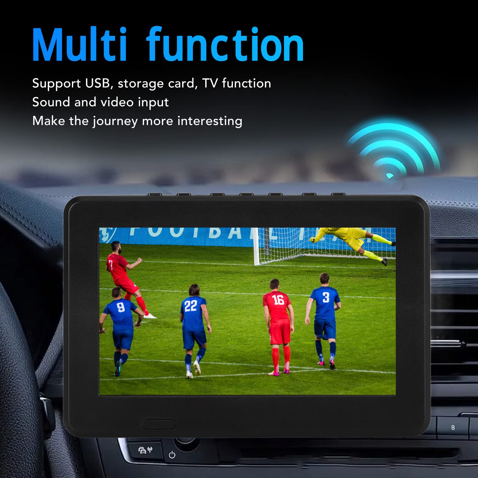 7 Inch Portable Digital TV with 1080P FHD LED Screen | Rechargeable Battery Powered Mini LCD TV Monitor for Car, Kids, Travel | Perfect for Road Trips, Camping & Emergency Use