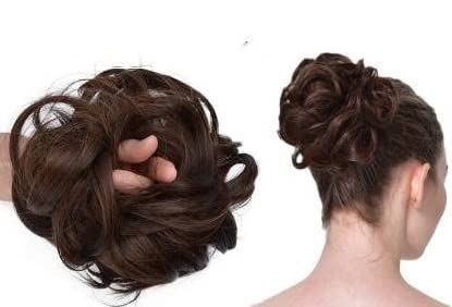 BeatStock 1PC Messy Bun Hair Extension - Brown Synthetic Hairpiece with Elastic Band for Easy Updo Hairstyles | Perfect for Daily Wear, Parties, and Special Occasions