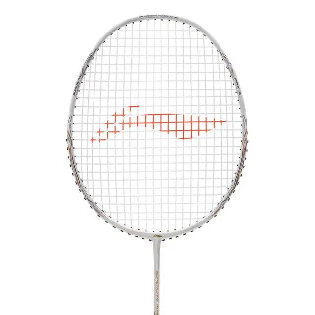 Li Ning G Force Superlite Max 10 Badminton Racket - Prestrung White/Gold/Black - Lightweight Carbon Fiber Shuttlecock Racket for Professional & Recreational Play - Made in China - Perfect for Tournaments & Training Sessions