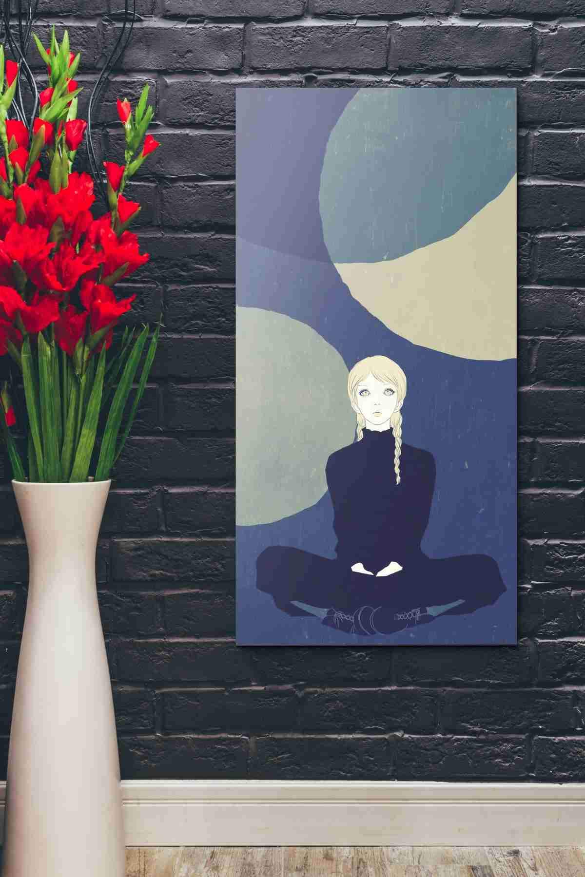 Blue Planets by Sai Tamiya - Stunning 20x40 Inch Canvas Wall Art for Living Room, Bedroom & Office Decor - Modern Space Themed Home Decoration