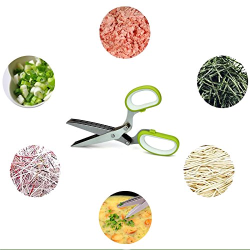 GMASO 5-Blade Stainless Steel Kitchen Scissors - Multipurpose Shears for Cooking & Crafting