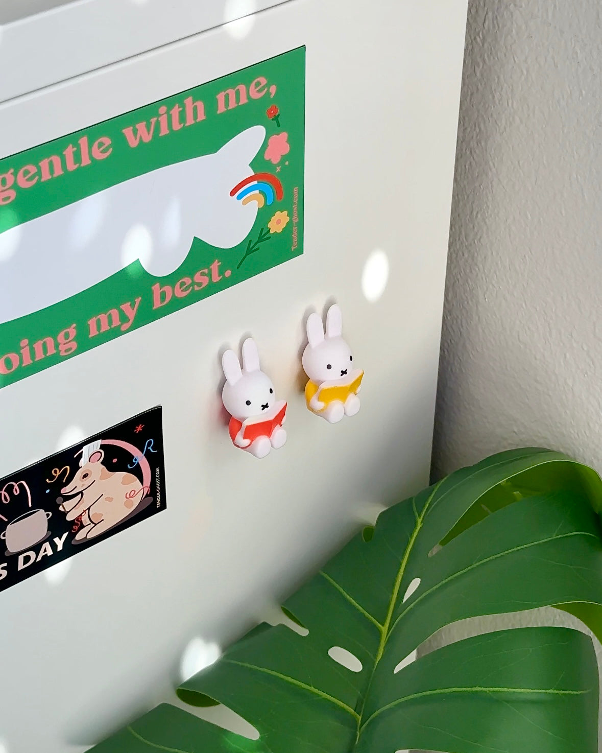 Miffy Reading Magnets Set of 4 - Cute Fridge Magnets & Locker Decor for Kids, Teens | Kawaii Dorm Accessories, Teacher Gift Idea | Perfect for School, Office & Home Organization