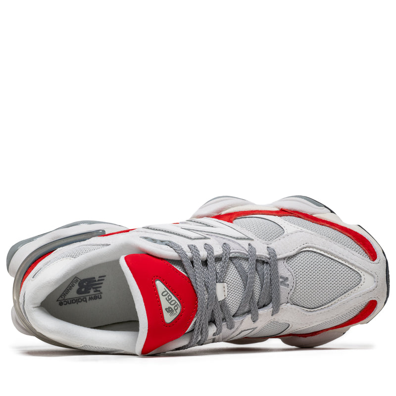 New Balance 9060 Grey/True Red Sneakers - Men's Running Shoes for Comfort & Style - Perfect for Jogging, Gym Workouts & Casual Wear