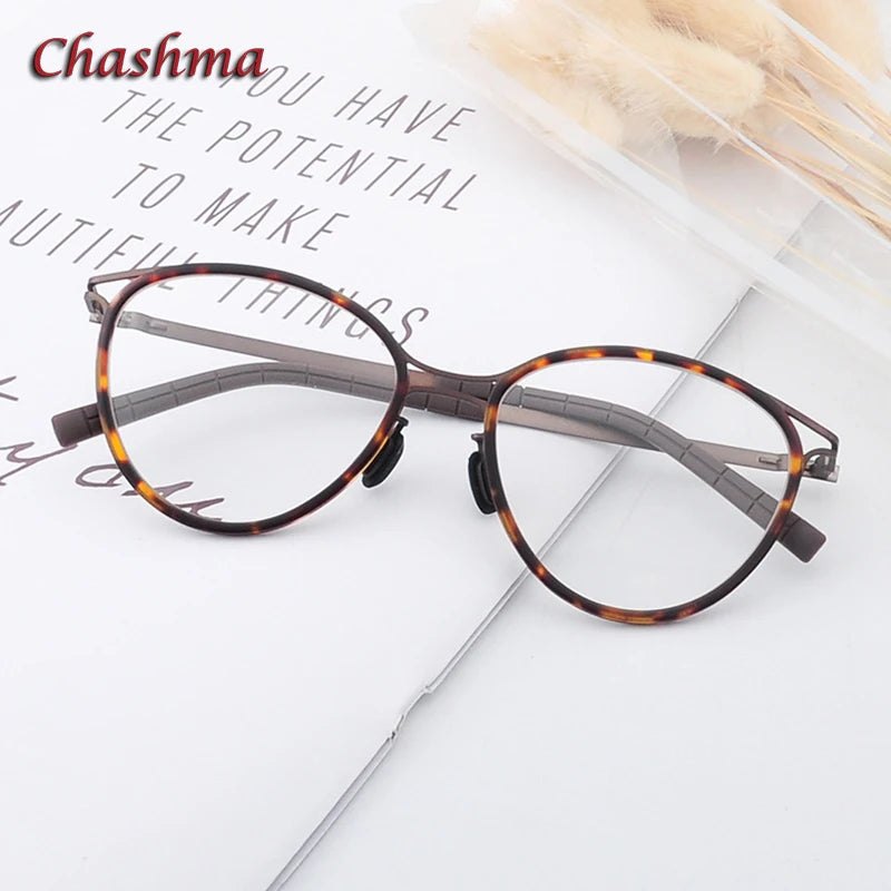 Stylish Men's Full Rim Round Acetate Titanium Eyeglasses Frame 89032 - Lightweight & Durable for Work, Reading & Daily Wear