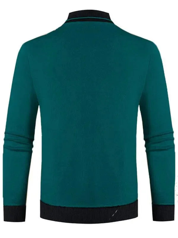 Men's Slim Fit Turtleneck V-Neck Sweater - Soft & Warm Knit Pullover for Casual Wear, Office & Winter Outfits