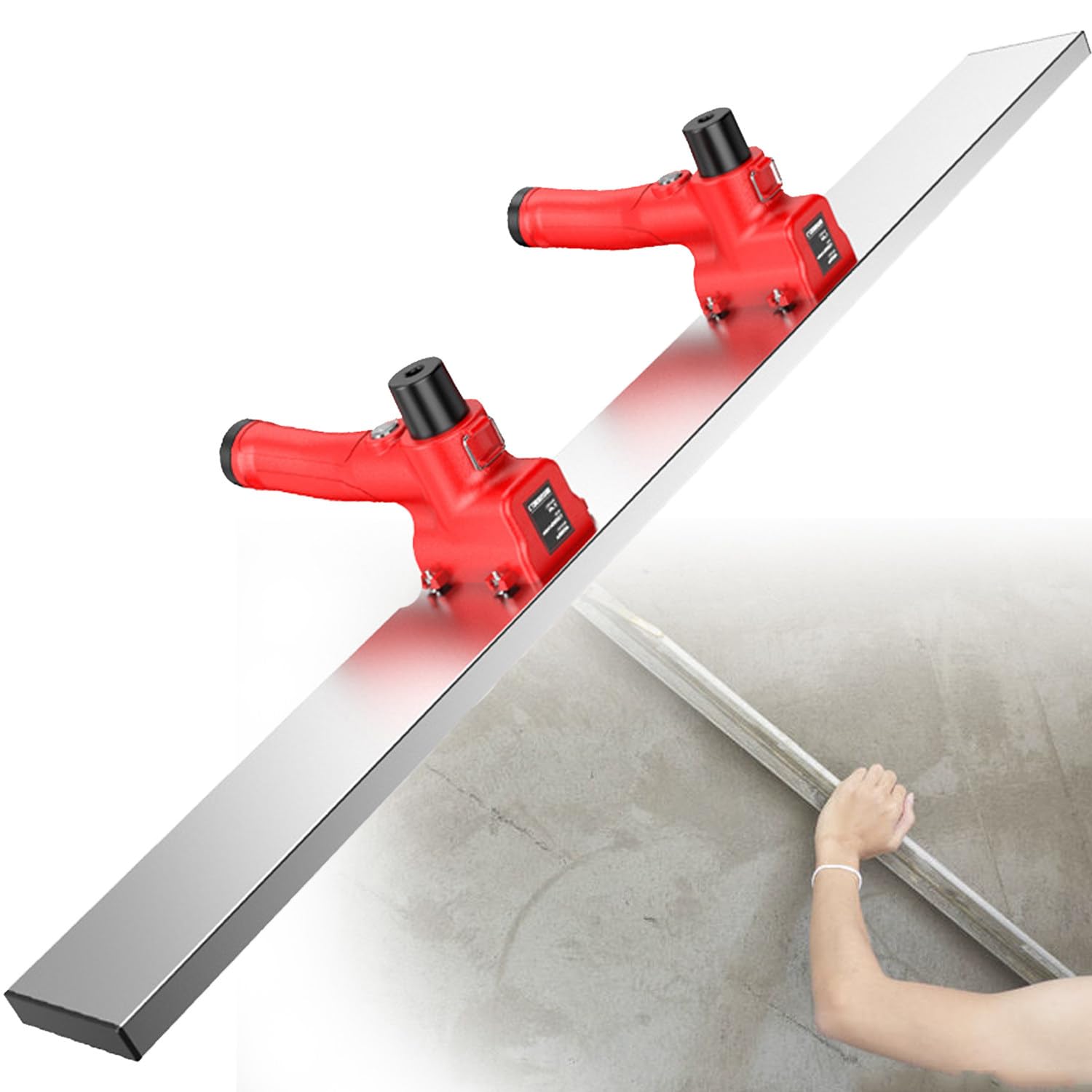 Electric Cordless Concrete Screed Leveler - 12000 RPM Vibration Tool with 180CM Blade for Smooth Cement Finishing | Perfect for Driveways, Floors & Patios