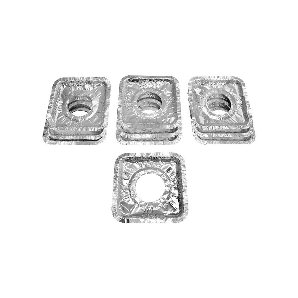 500 Pc Disposable Aluminum Foil Square Gas Burner Liners - Stove Top Protectors & Splatter Guards for Cooking, Grilling & Outdoor Camping