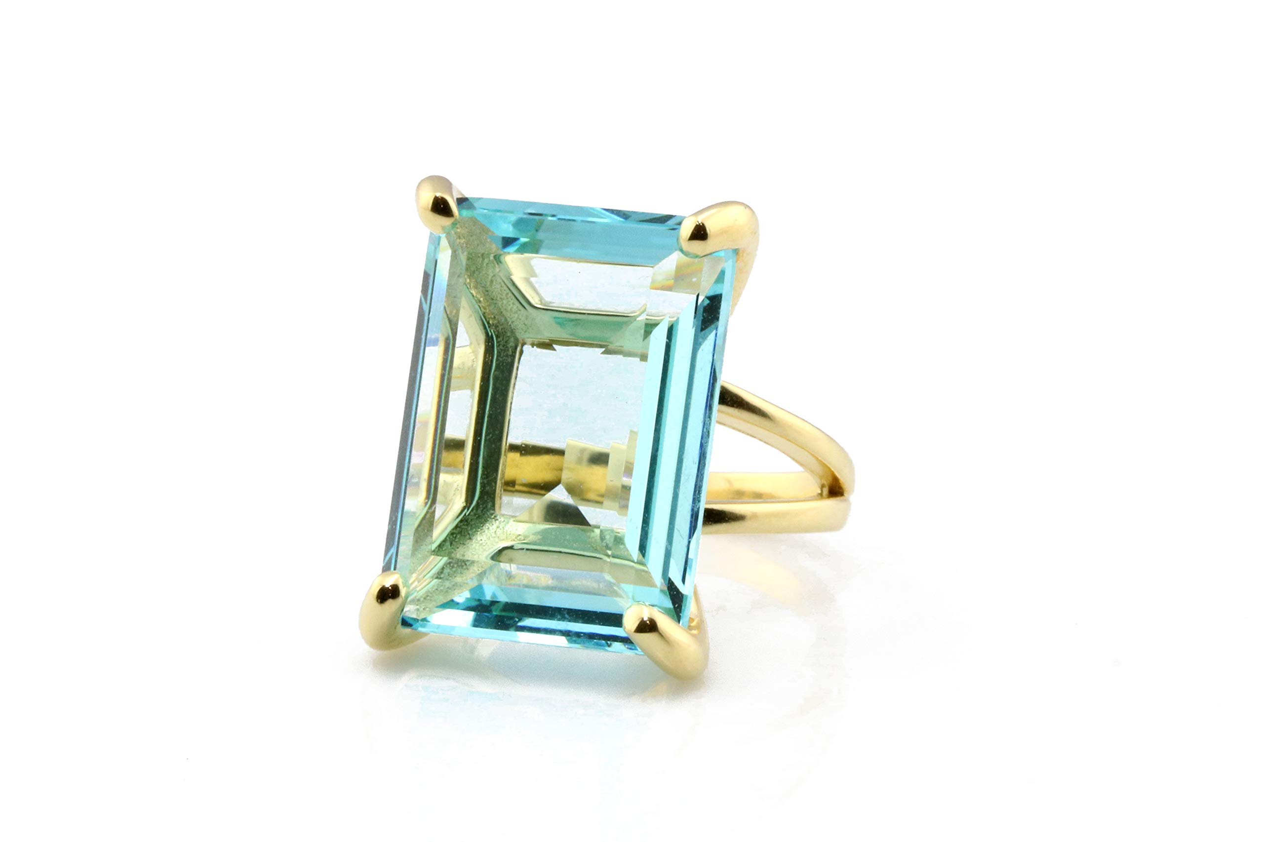 Handmade Anemone Blue Topaz Ring - Elegant Statement & Birthstone Jewelry for Women - Customizable Fashion Ring Gift for Birthday, Bridesmaid, Wedding & Anniversary - Perfect for Evening Parties, Date Nights & Special Occasions