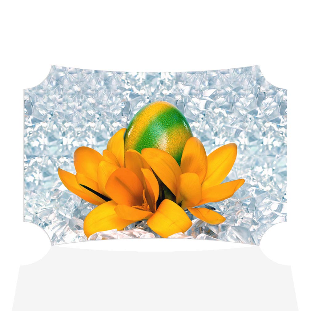 Easter Egg Floral Wall Art - 7x5 Inches Horizontal Home Decor Picture Frame with Berlin Shape - Perfect for Spring & Easter Decorations, Living Room, Bedroom, or Office