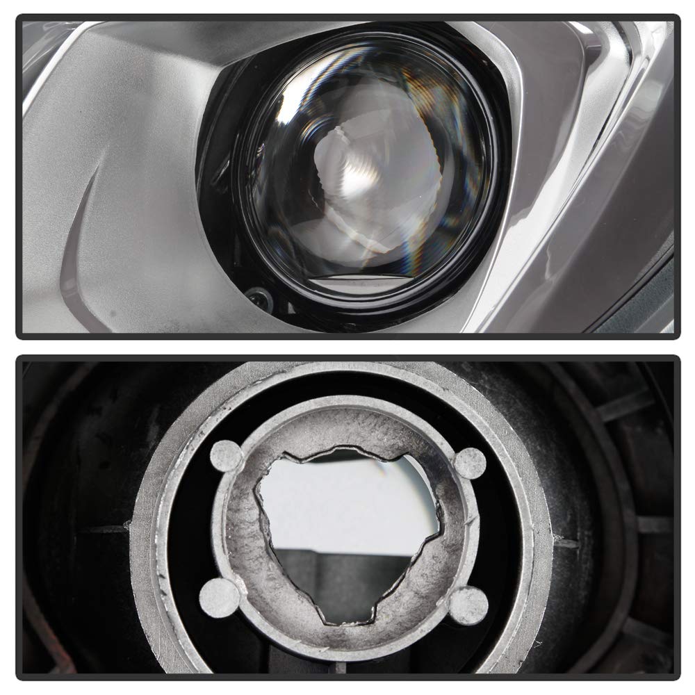 ACANII Chrome Housing OE Style Projector Headlights for 2016-2017 Chevy Equinox - Complete Pair Set (Left+Right) | Upgrade Your Vehicle's Lighting for Night Driving & Enhanced Visibility