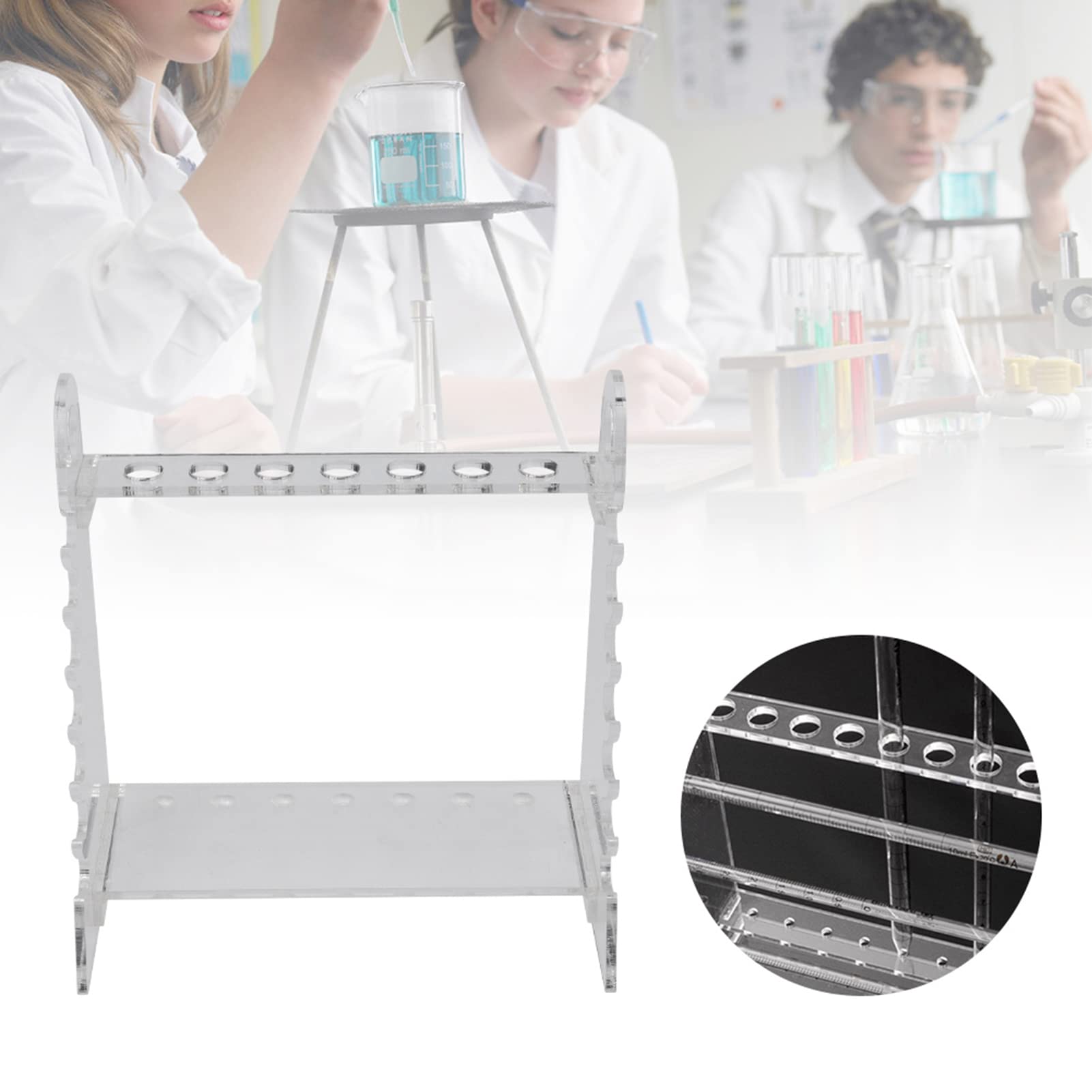 **Trapezoid Ladder-Shaped Pipette Rack Stand - 1.5cm Hole Diameter for Glass Pipettes - Lab Equipment Organizer for Chemistry & Biology Experiments**    (If the original title contains Chinese, it would be translated to English. The optimized version improves keyword relevance, readability, and includes a usage scenario for better SEO.)