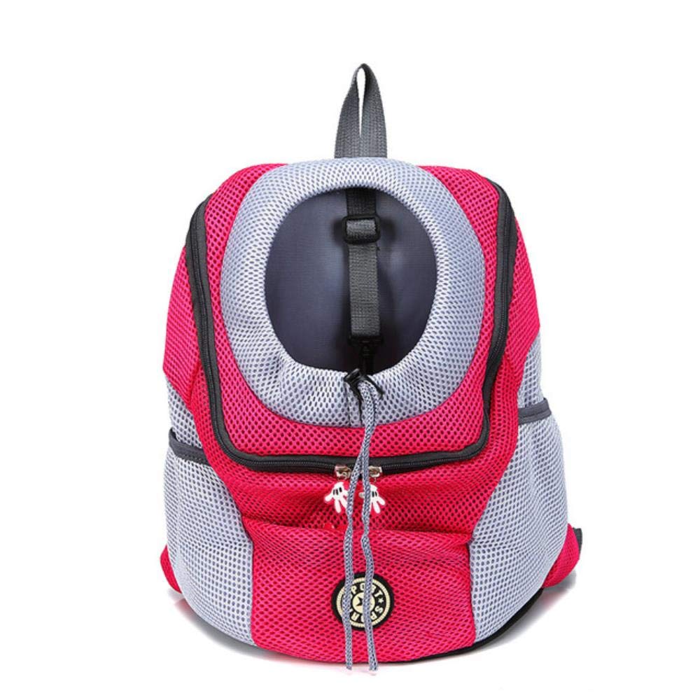 Premium Cat Backpack Carrier - Breathable Mesh Pet Travel Backpack for Small Dogs & Cats, Adjustable Shoulder Straps, Safety Leash - Red (Outdoor Hiking, Vet Visits, Air Travel)