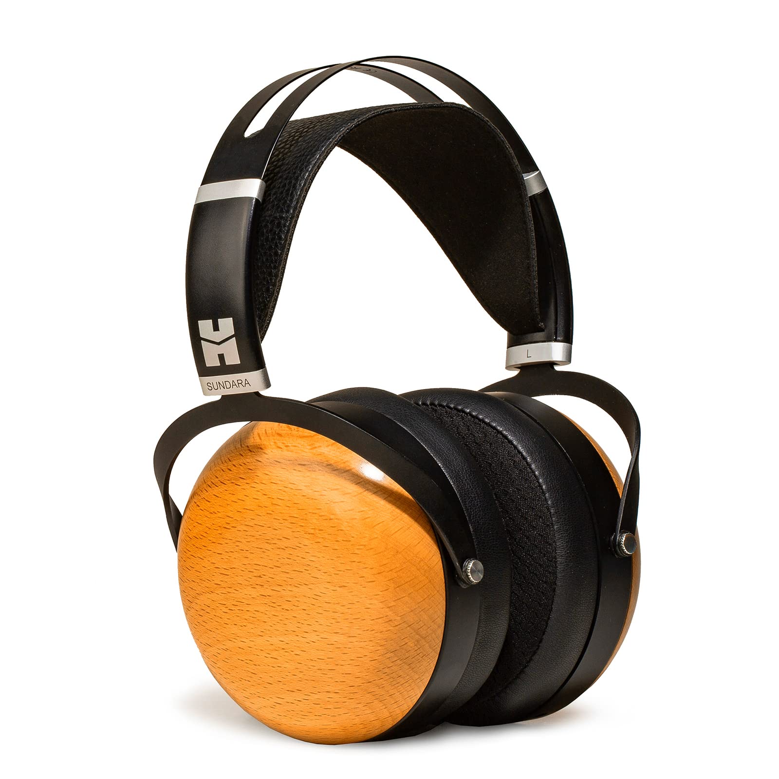 HIFIMAN SUNDARA Closed-Back Planar Magnetic Headphones with Stealth Magnet Design - Hi-Fi Wired Over-Ear Headphones with Wood Ear Cups & Detachable Cable for Home Studio, Recording, Gaming & Music Listening (Black & Orange, Adjustable Headband)