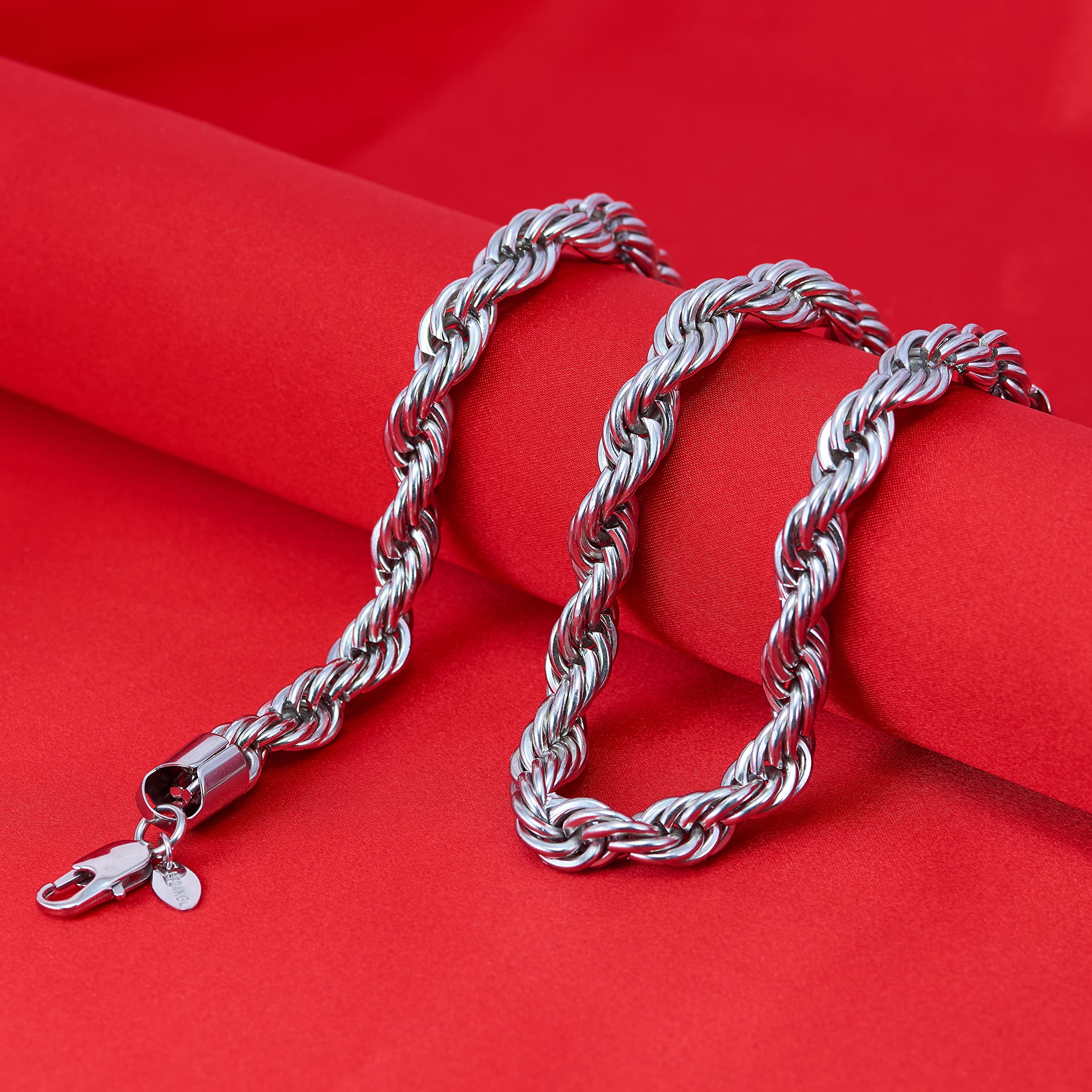 24K Real Gold Plated 9mm Rope Chain Necklace for Women & Men - Lifetime Jewelry for Everyday Wear, Gifts & Special Occasions
