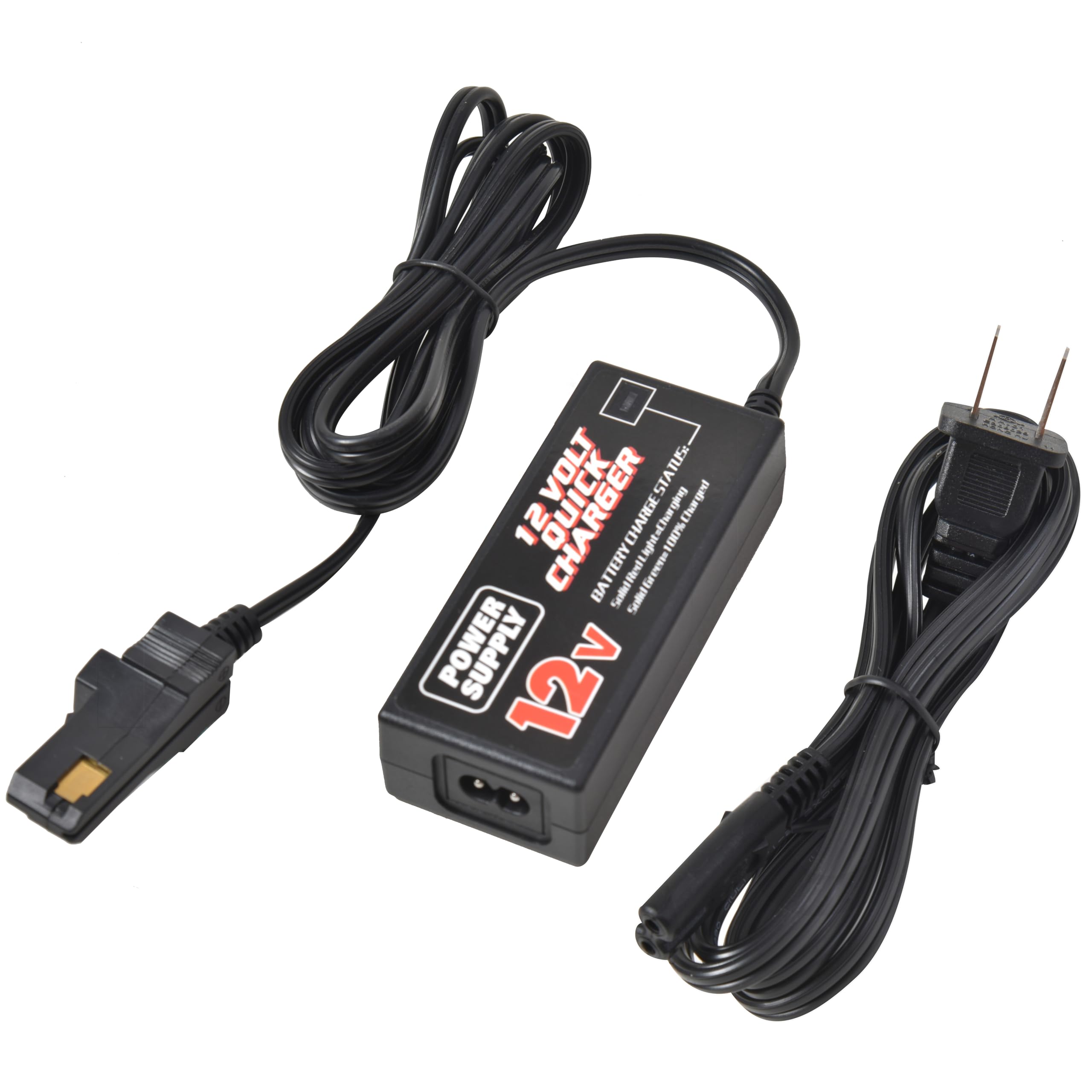 12V Quick Battery Charger for Power Wheels - Compatible with Ford F150 Raptor, Dune Race & Jeep Wrangler SUV Kids Ride-On Cars - Fast Charging Grey & Orange Top Battery (Perfect for Outdoor Play & Emergency Power Backup)