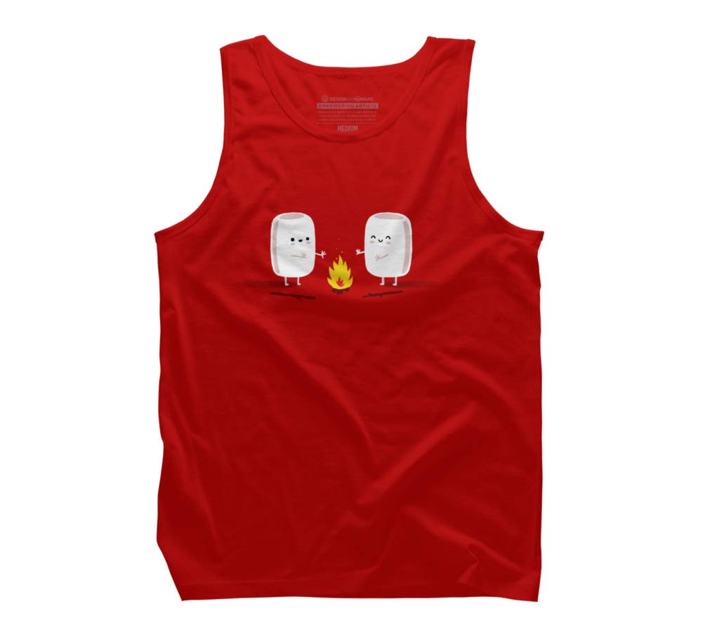 Design By Humans Men's Marshmallows Graphic Tank Top by Laurxy - Soft Cotton Muscle Tee for Summer, Gym & Casual Wear