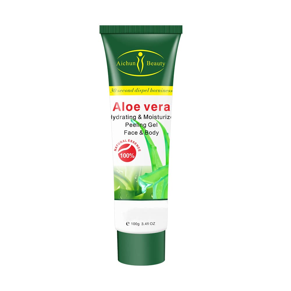 Aichun Beauty Milk Exfoliating Gel Cream 100g - Dead Skin Facial & Body Scrub with Aloe Vera for Smooth, Radiant Skin | Perfect for Daily Skincare & Spa Treatments
