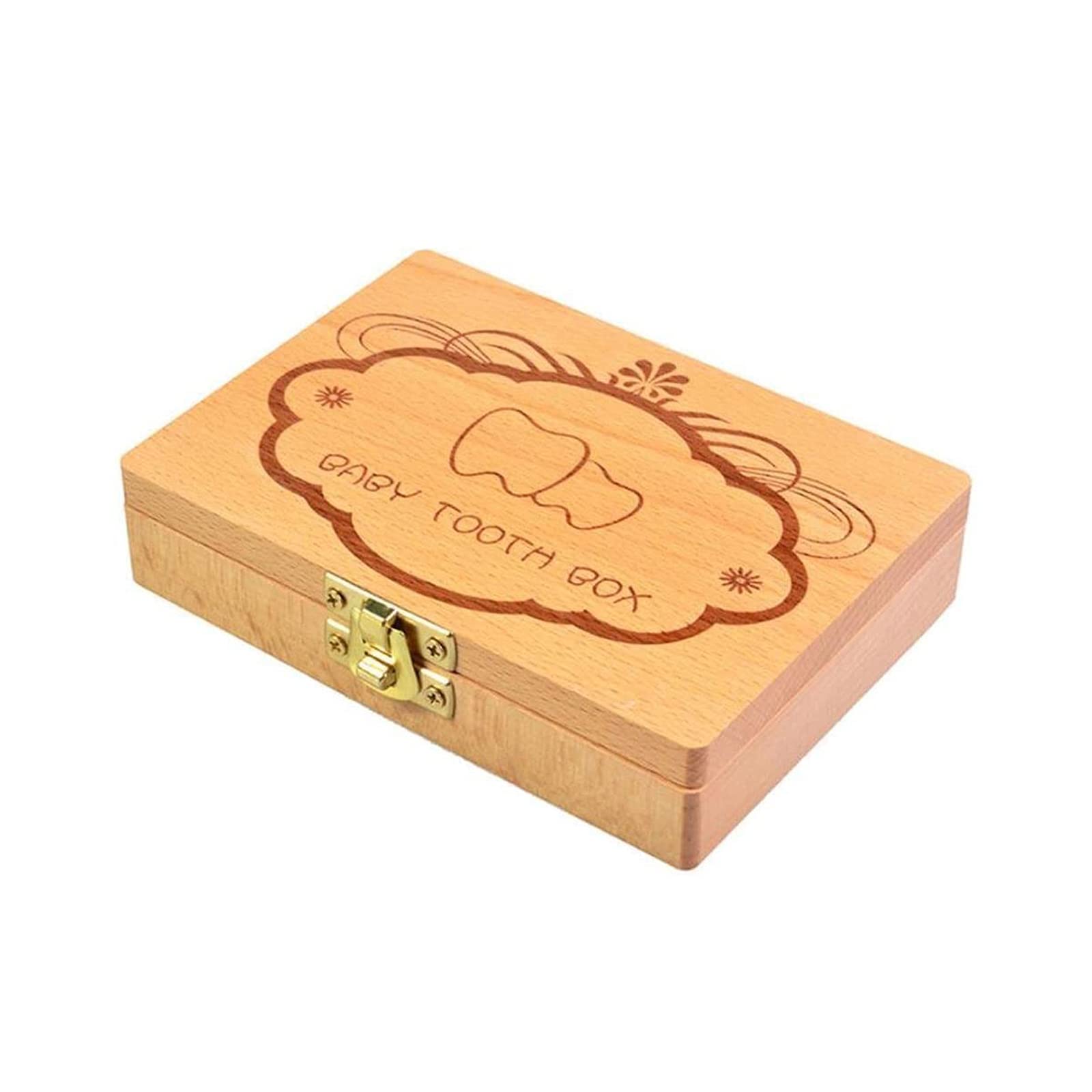 Handmade Wooden Baby Teeth Keepsake Box - Eco-Friendly Memory Storage for Boys & Girls - 6x4x2 Inches - Perfect for First Tooth, Milestone Gifts & Nursery Decor