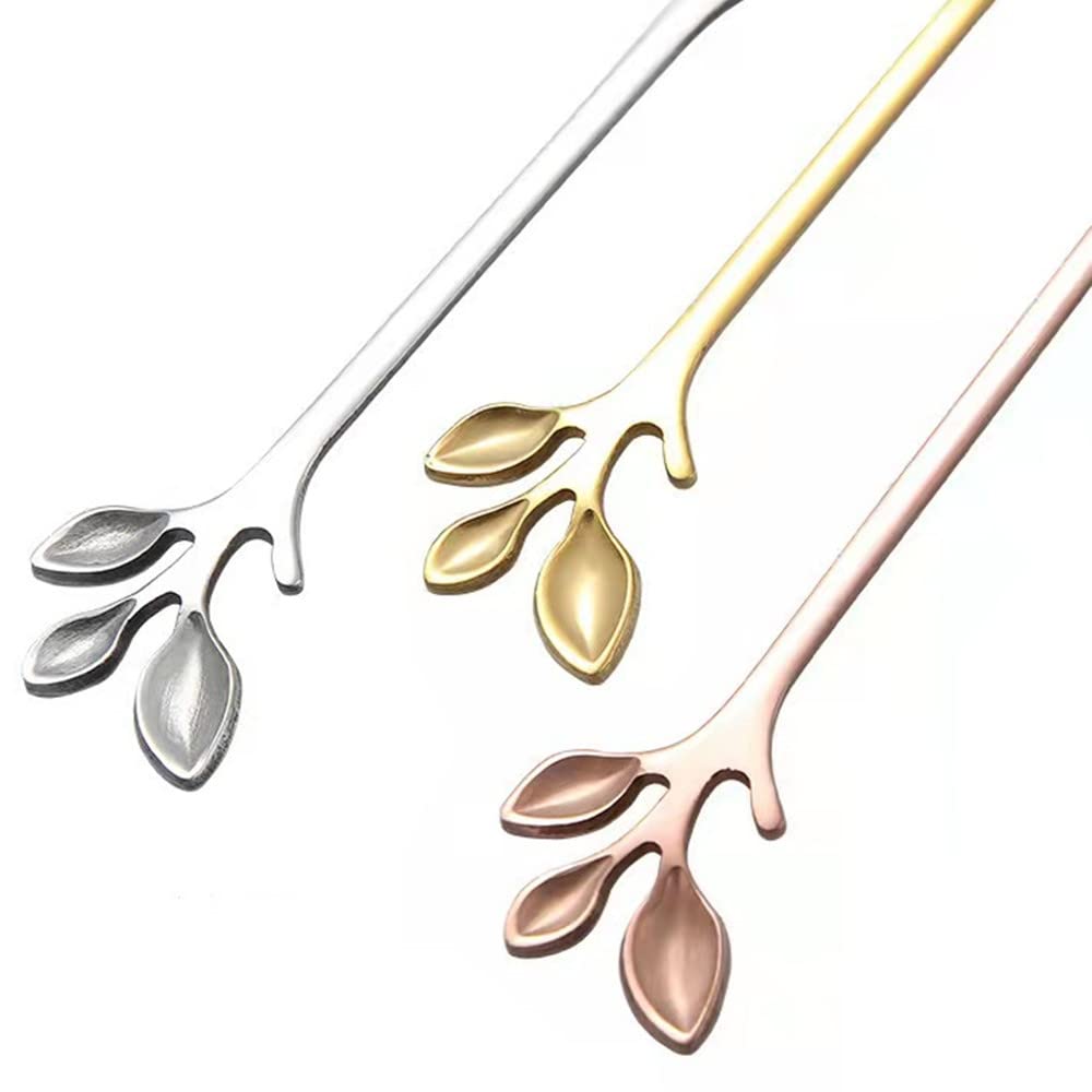 3-Pack Stainless Steel Reusable Straws with Coffee Spoon & Fork Set - Eco-Friendly Metal Drinking Straws, Stirring Spoons for Coffee, Tea, Desserts, Ice Cream, Cake Mixing - Perfect for Home, Office, Travel & Parties (Silver)