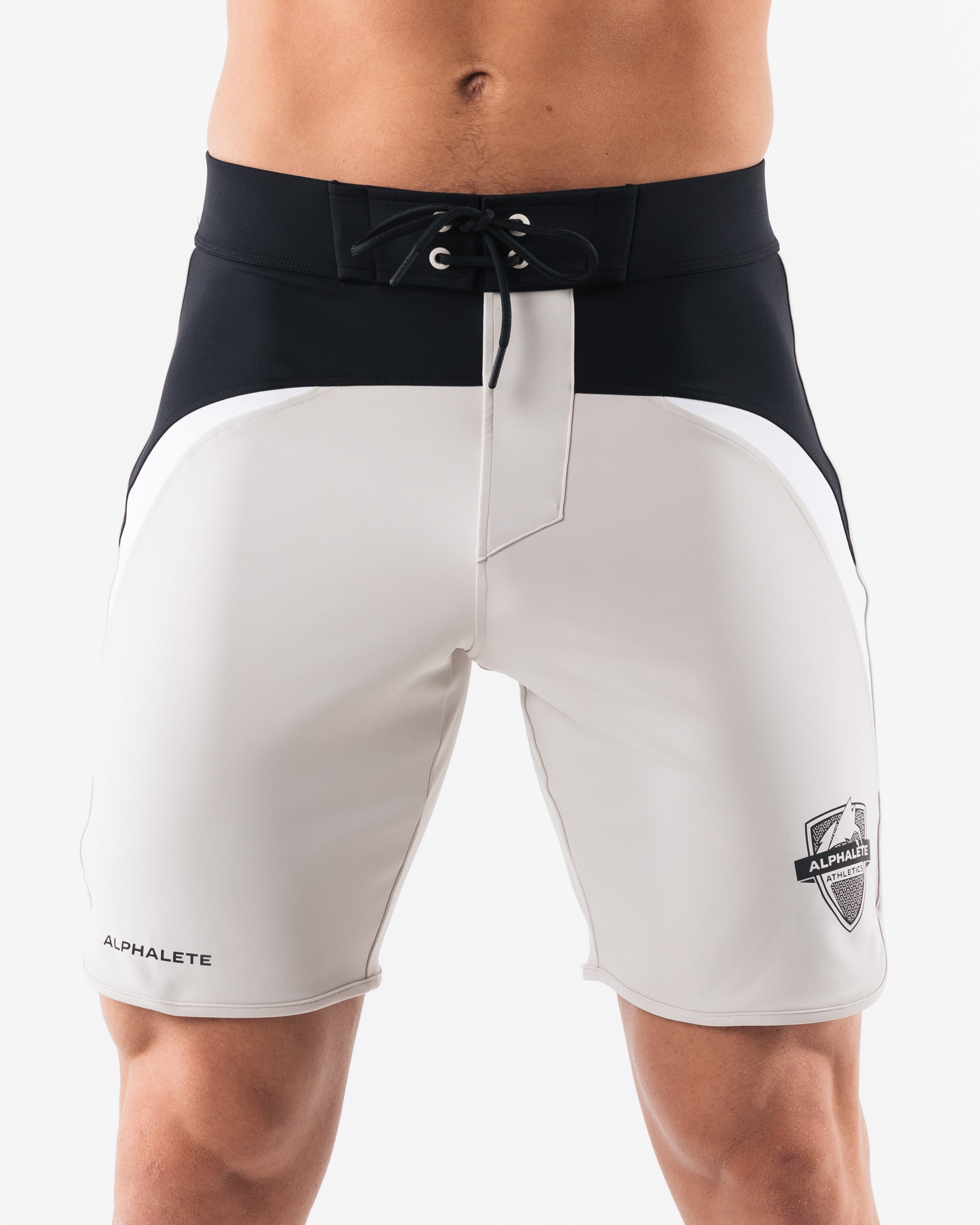 Premium Men's Swim Trunks - Crescent Boardshort in Black Brandy for Beach, Pool & Water Sports | Quick-Dry & Comfortable