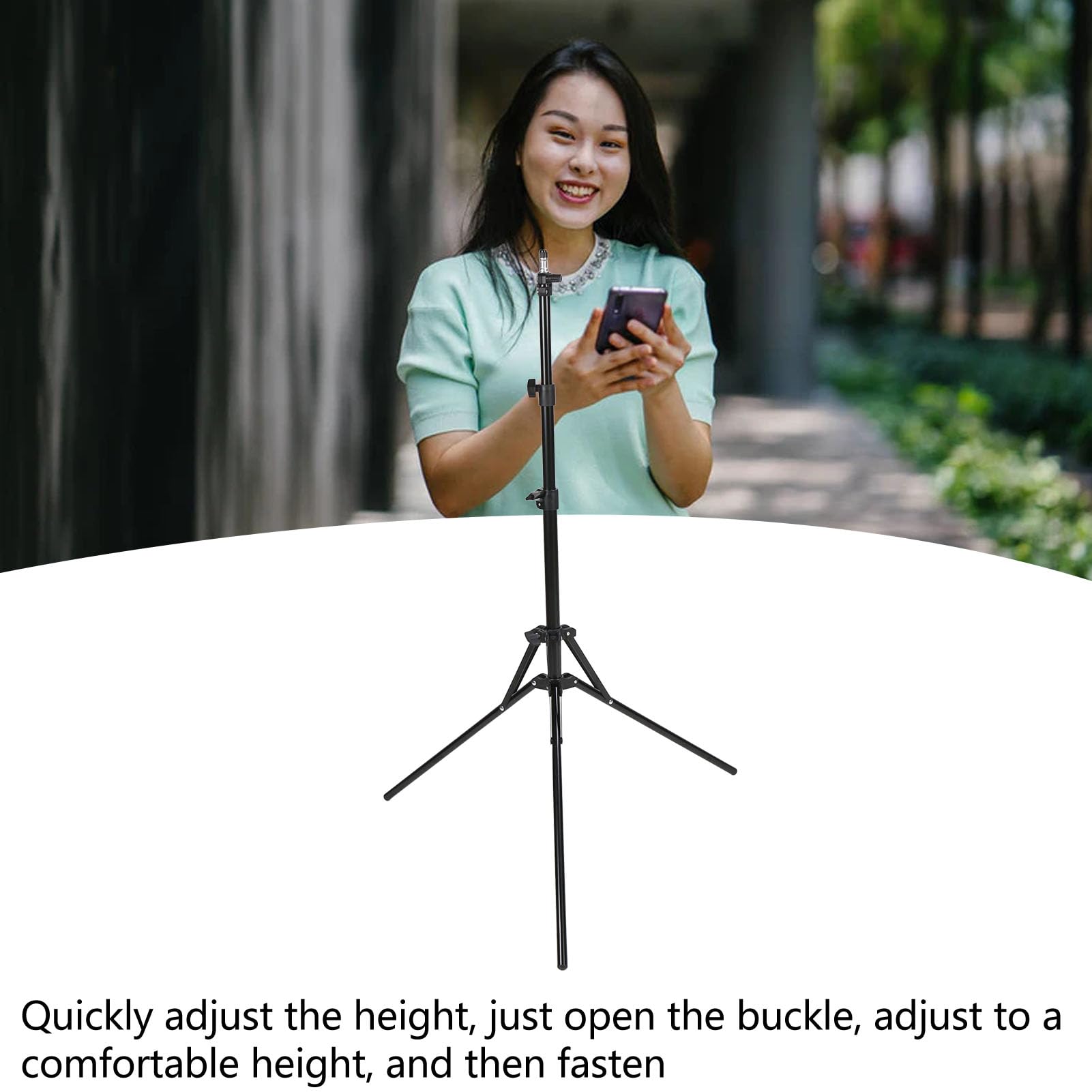 Emoshayoga Portable & Adjustable Alloy Steel Phone Tripod - 40cm Retractable Travel Tripod Stand with Stable Base for Smartphones | Perfect for Vlogging, Live Streaming & Outdoor Photography