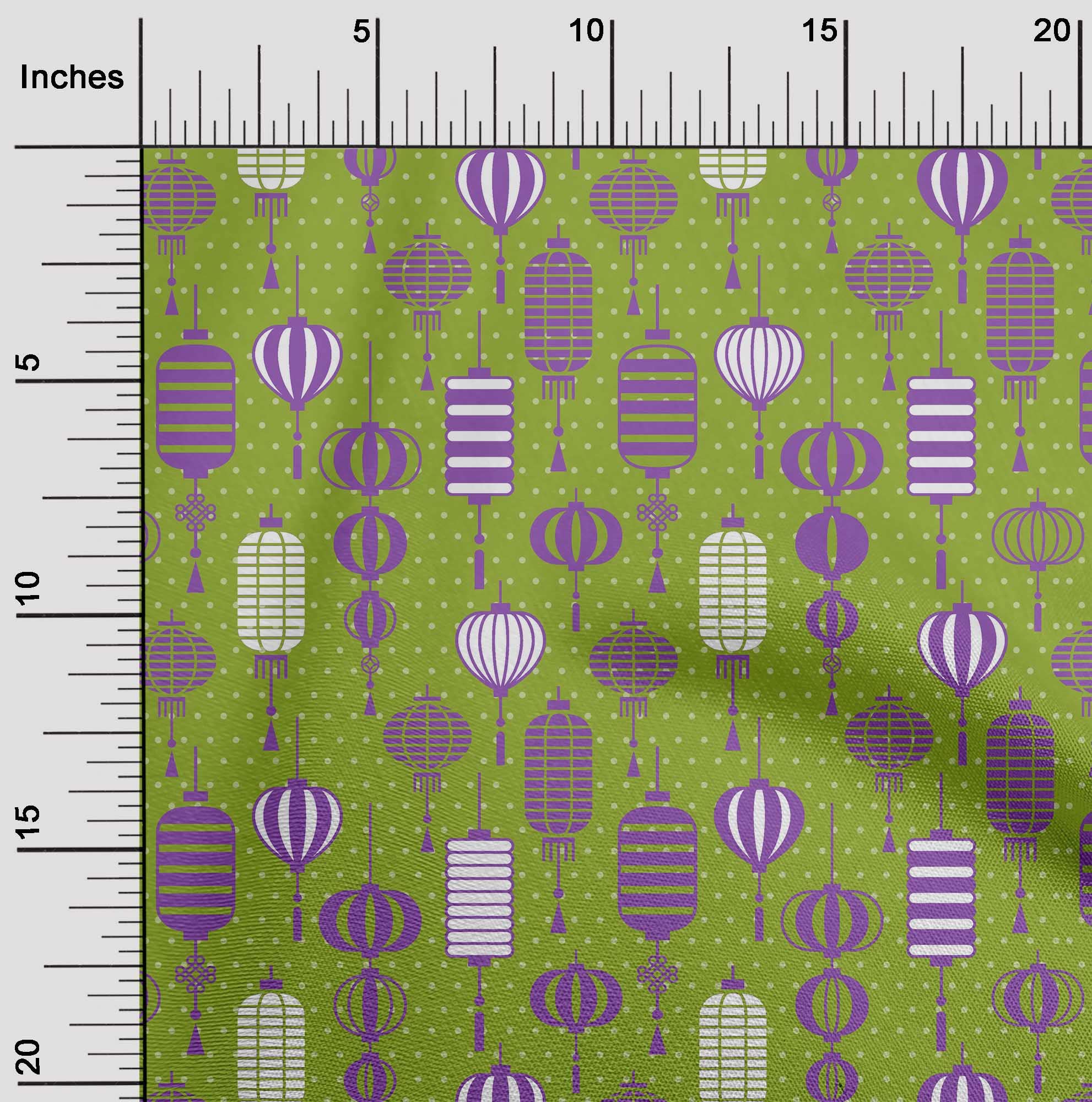 Velvet Green Fabric for Sewing - 58 Inch Wide Printed Craft Fabric by The Yard | Chinese Asian Style Lampshade Material | Perfect for DIY Home Decor, Costume Making & Textile Projects