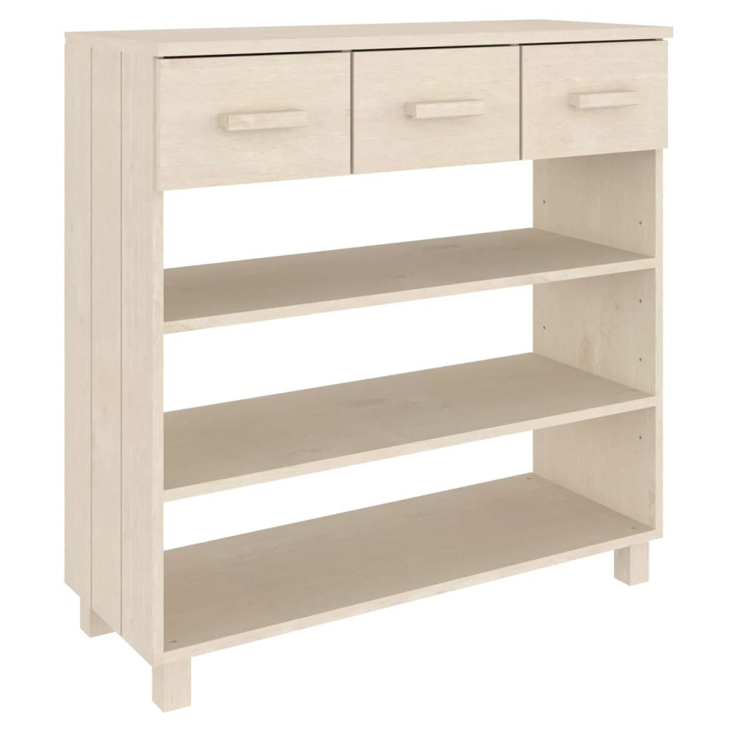 CHARMMA Solid Pine Console Table with 3 Drawers & Shelves - Entryway Shoe Storage for Hallway, 35.4