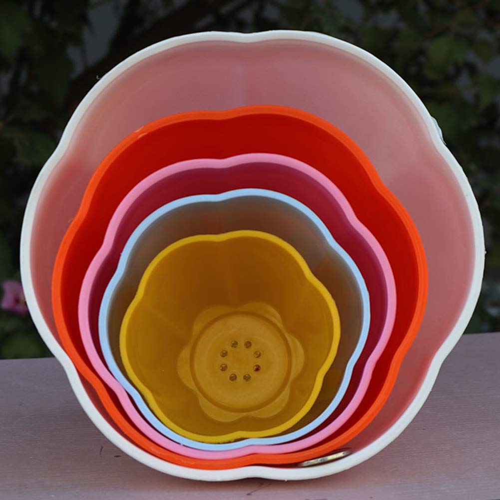 Decorative Plastic Flower Pots for Garden, Succulents, Bonsai & Plants - Indoor & Outdoor Planter Containers for Home Decor & Gardening