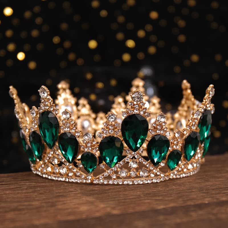 Elegant Crystal Crown Tiara for Women - Wedding Hair Accessories, Bridal Hair Jewelry, Queen Tiaras for Prom & Party (Blue Metal) | Perfect for Brides, Pageants & Special Occasions
