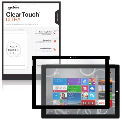 BoxWave Anti-Glare Screen Protector for Microsoft Surface Pro 3 - ClearTouch Ultra Bubble-Free Protection with Jet Black Border - Perfect for Office Work, Travel & Outdoor Use