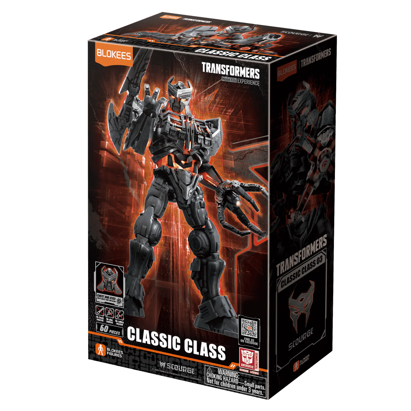Blokees Transformers Classic Class #03 Scourge (Rise of the Beasts) Action Figure Model Kit - Collectible Robot Toy for Fans & Display