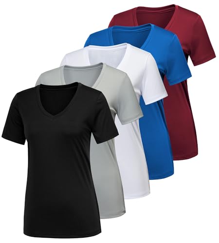 5 Pack Black, White, Light Grey, Blue, Red