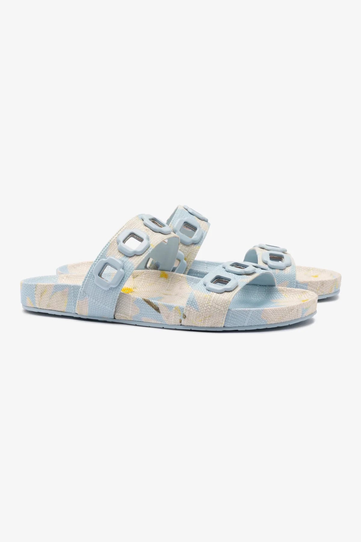 Milan Slide Sandals - Maya Printed Raffia Espadrilles for Women | Comfortable Summer Beach Shoes | Perfect for Vacation, Poolside, and Casual Outings