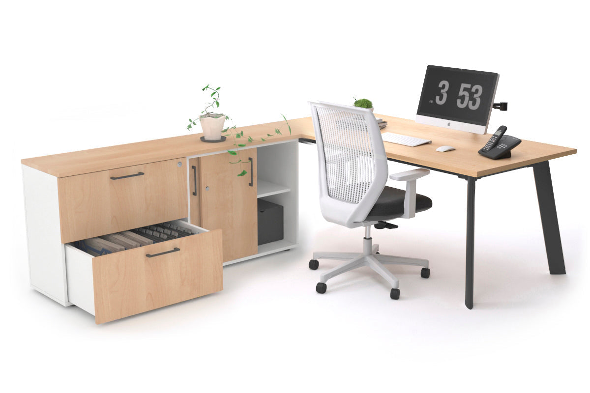 Switch Executive Setting With Uniform Spine Black Frame [1600L x 700W] - Premium Office Desk for Modern Workspace & Home Office