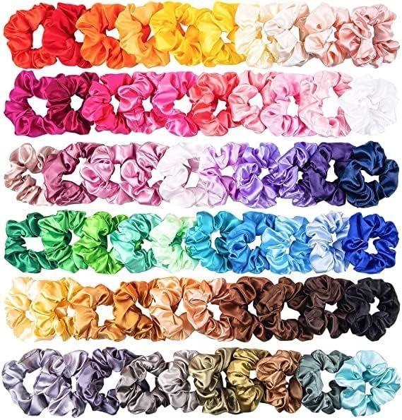 Premium Starvis Hair Scrunchies - Soft Chiffon & Cotton Elastic Hair Bands for Women & Girls (24-Pack) - Perfect for School, Workouts, and Everyday Styling