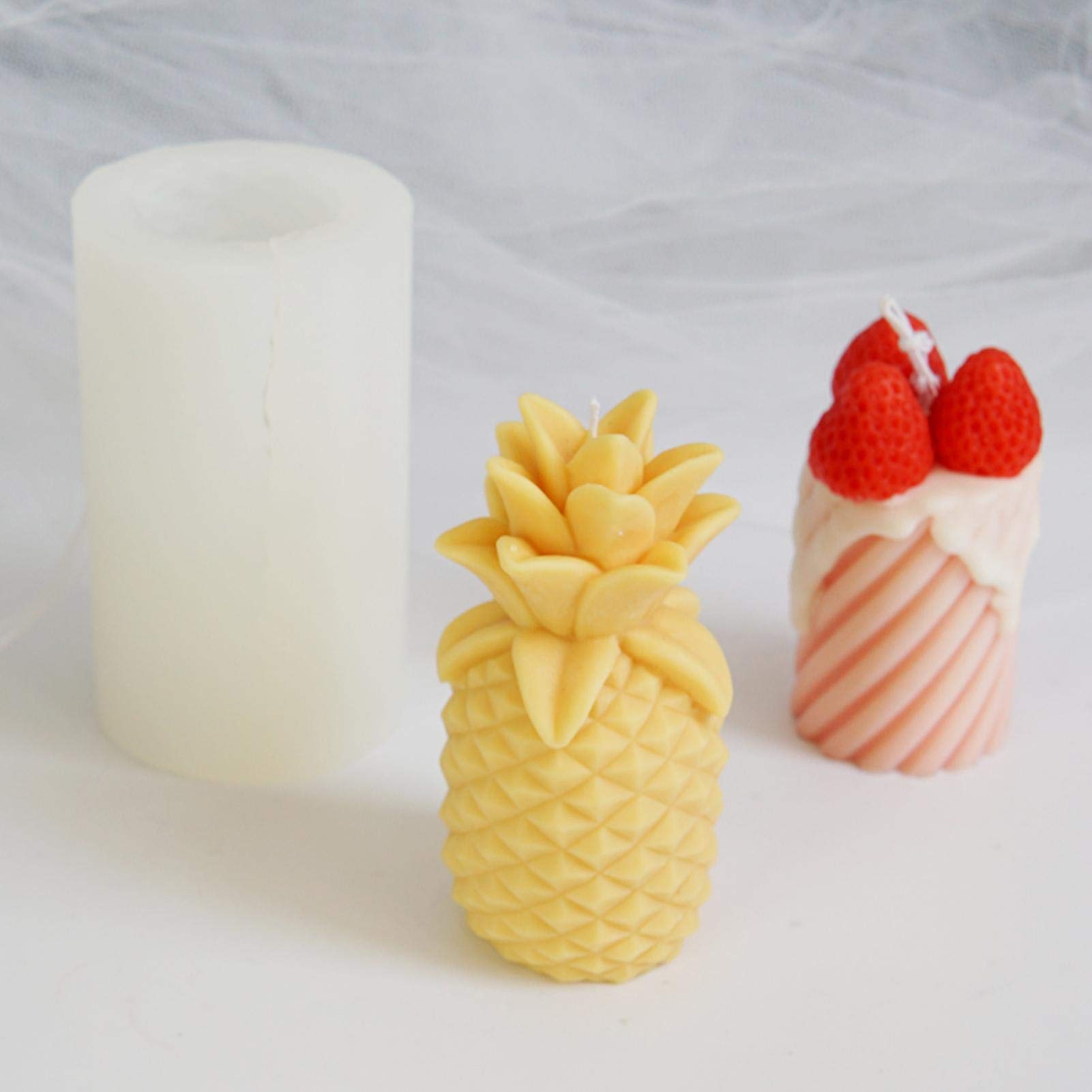 Naysku Silicone Candle Mold - DIY Soy Wax Candle & Handmade Soap Molds for Pineapple-Shaped Crafts, Fondant Decorations - Perfect for Home Decor, Wedding Favors, and DIY Gift Making
