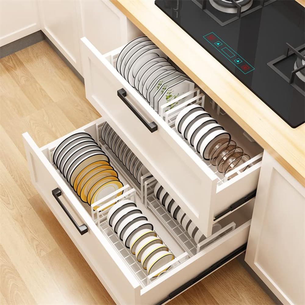 MosQuick® Stainless Steel Dish Drying Rack with Drain Tray - Space Saving Kitchen Organizer for Utensils & Cookware - Perfect for Small Kitchens, Countertop Storage & Dish Drying (White)