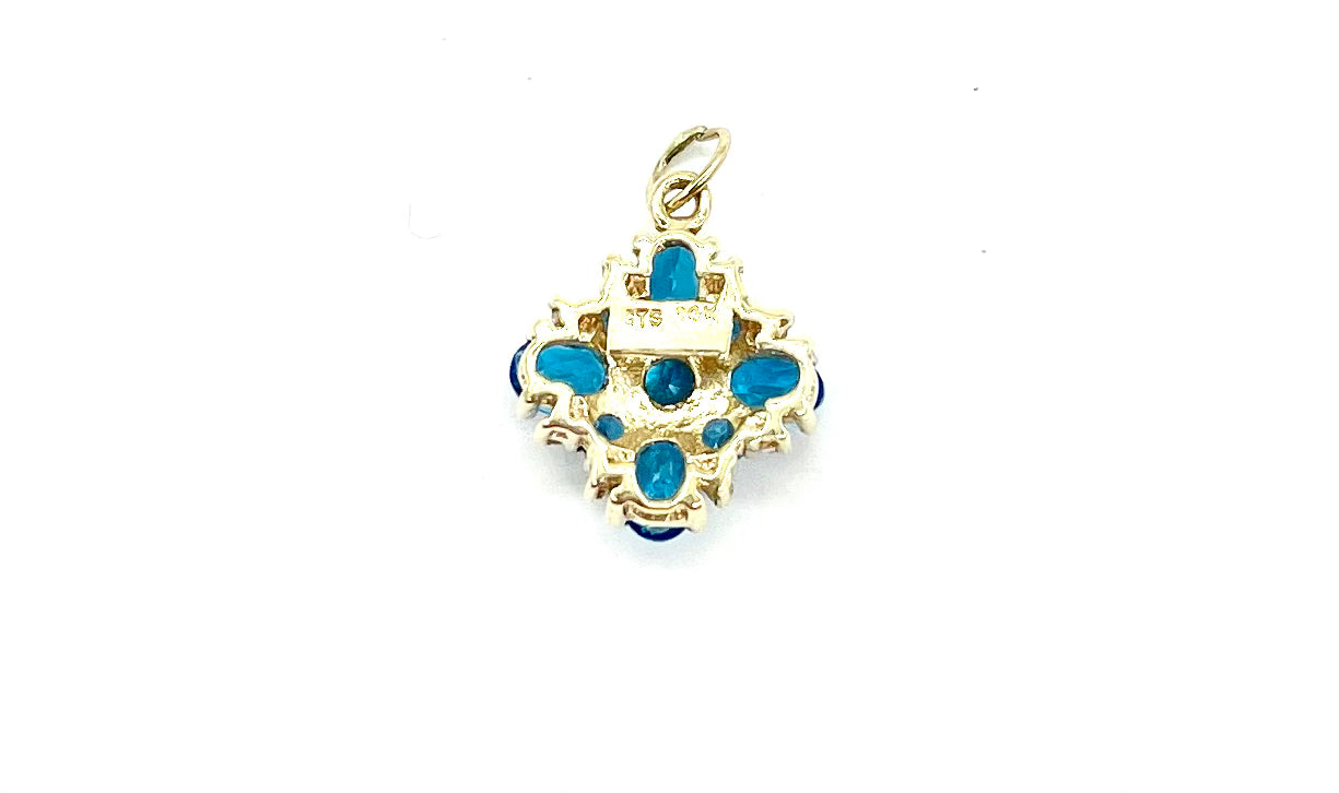 Blue Topaz Cross Pendant Necklace - Sterling Silver Jewelry for Women - Perfect for Gifts, Baptism, Confirmation & Everyday Wear