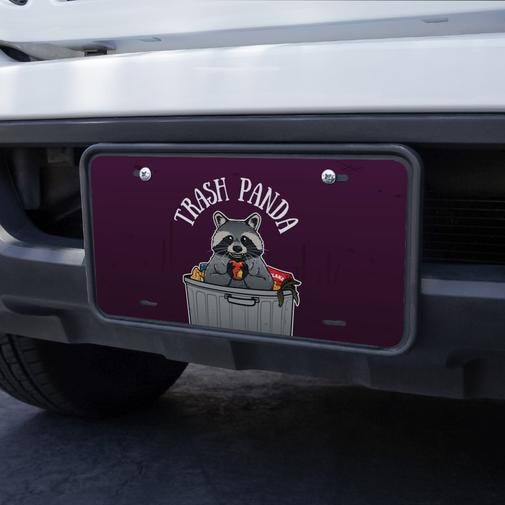 Funny Raccoon Trash Panda Novelty Metal Vanity License Plate - Perfect for Cars, Trucks, Garage Walls & Gifts
