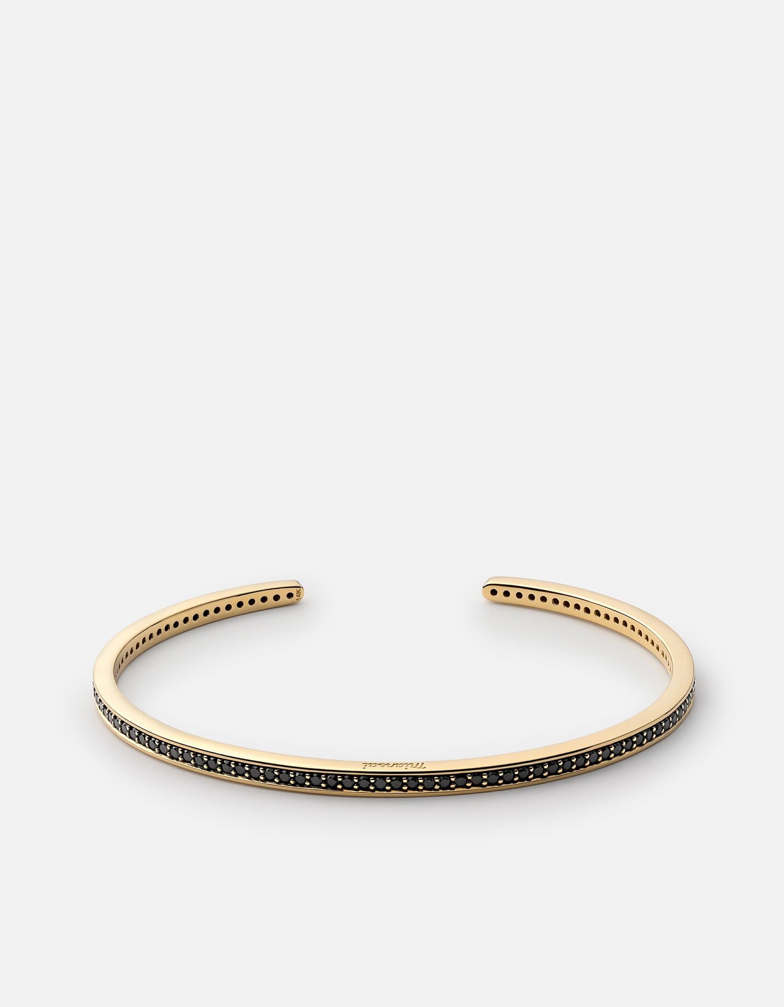 14K Gold & Black Diamond Cuff Bracelet Set - Elegant Jewelry for Women, Perfect for Parties, Weddings & Special Occasions