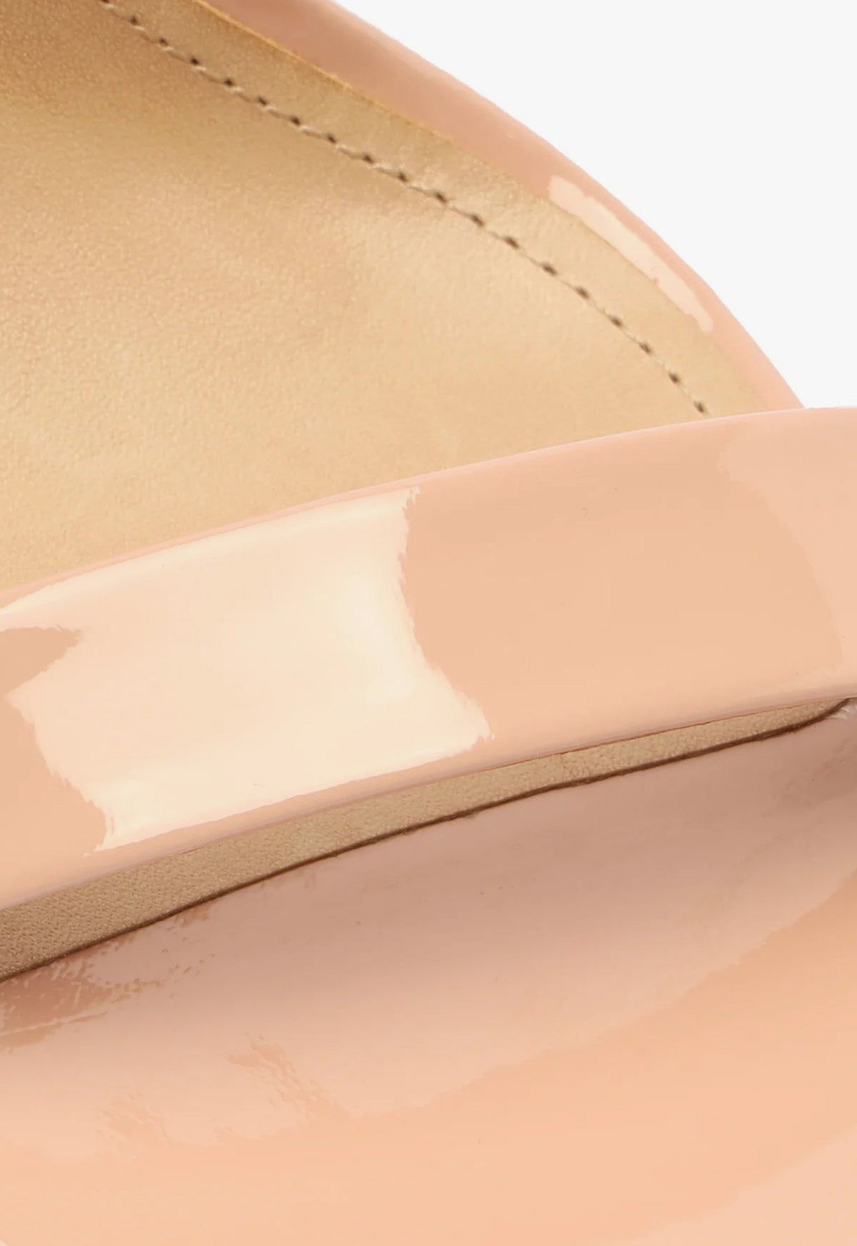 Filipa Patent Leather Sandals with 3.9-Inch High Heel - Women's Beige Dressy Open-Toe Shoes for Weddings, Parties & Evening Events