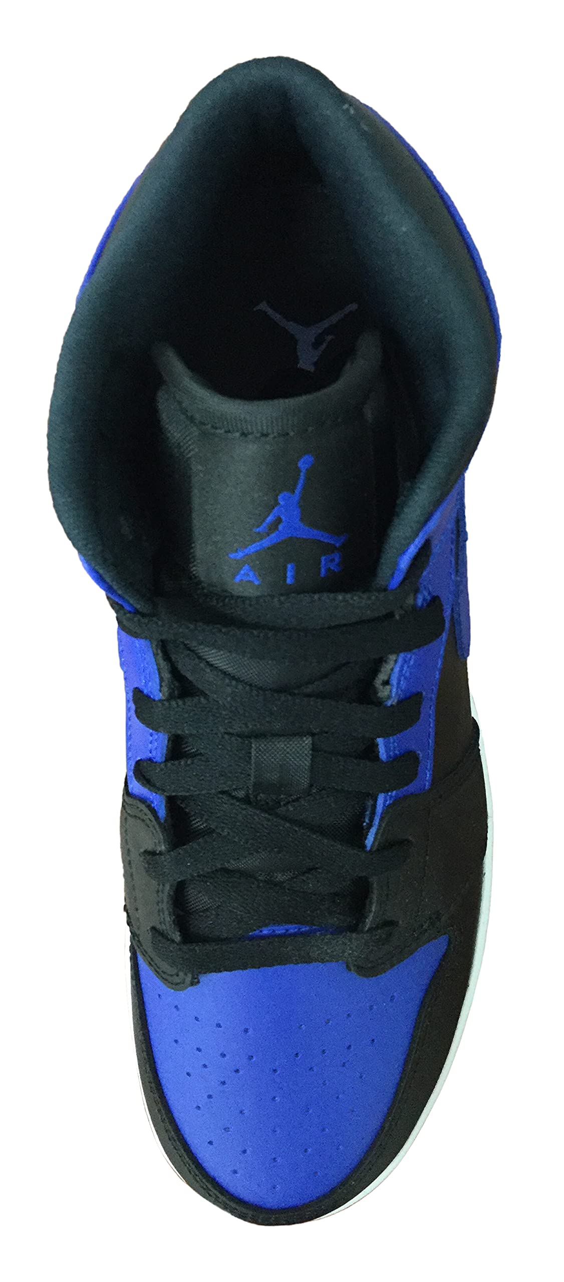 Air Jordan 1 Mid GS Big Kids Basketball Shoes - Black/Hyper Royal/White - Size 7 Youth - Stylish Sneakers for School, Sports & Casual Wear
