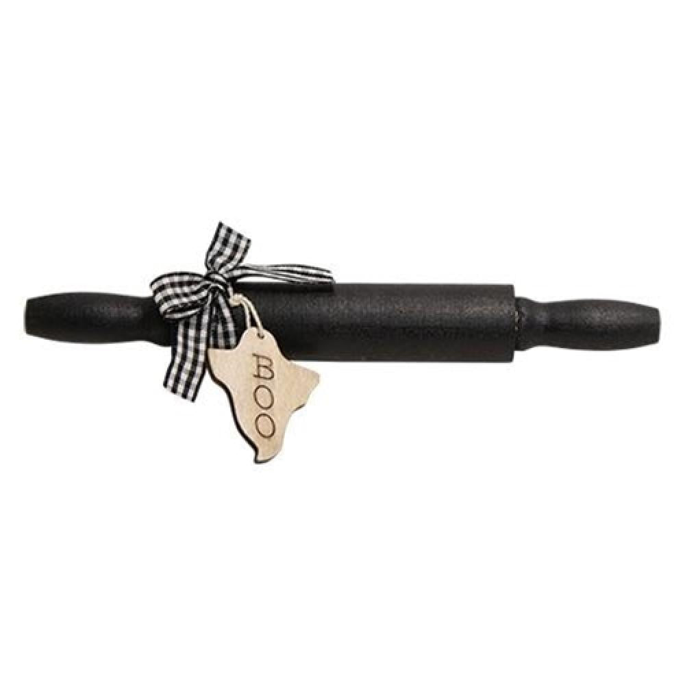 Boo Ghost Wooden Rolling Pin - Halloween Baking & Cookie Decorating Tool for Spooky Treats & DIY Crafts