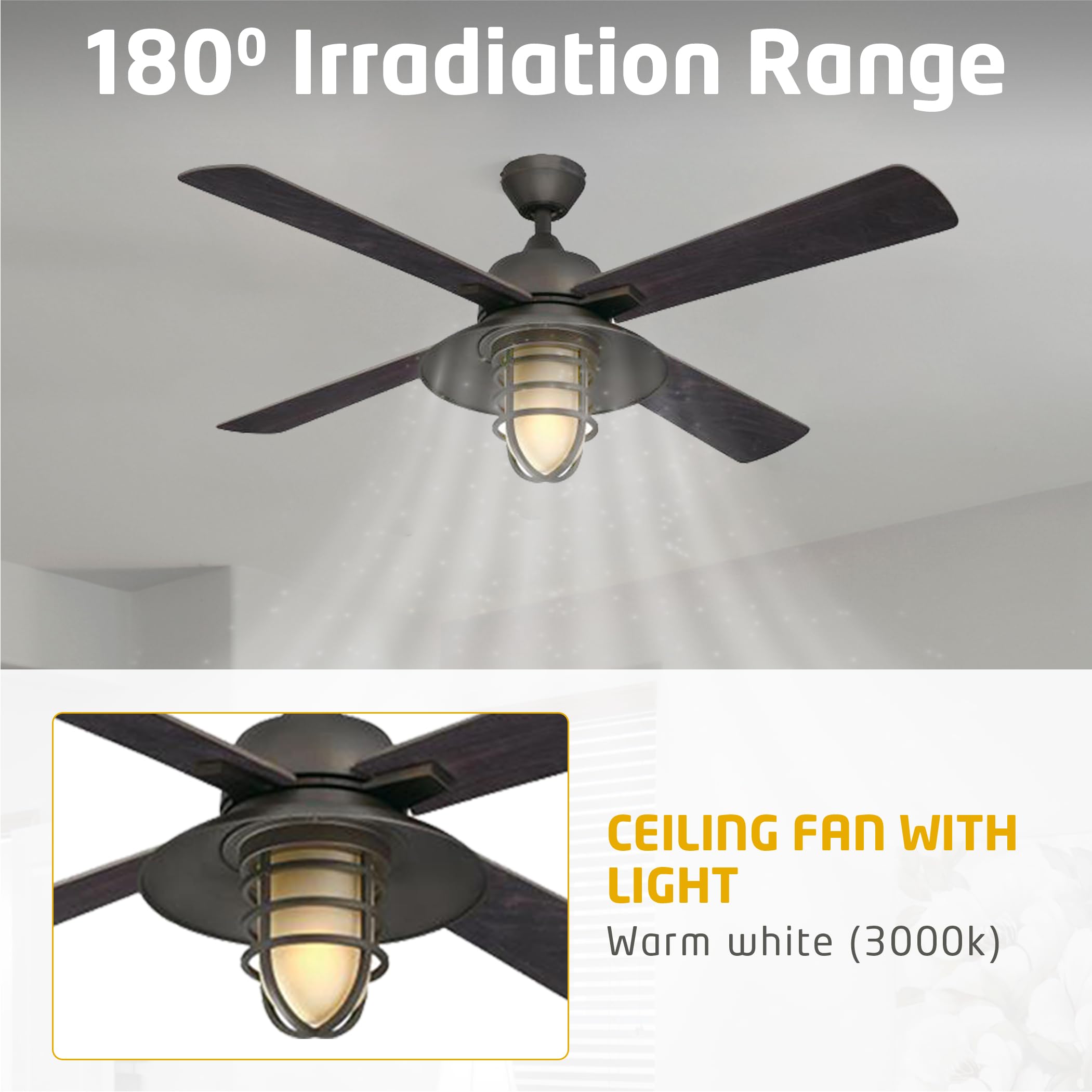 52-inch Smart Ceiling Fan with Lights - Alexa & Google Home Compatible Wi-Fi Ceiling Fan with Remote - Modern Black Bronze Finish for Bedroom, Living Room & Home Office - Energy Efficient Cooling & Stylish Lighting Solution